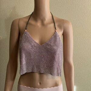 Pink diamond crop top
Flip side satin
Size 36C